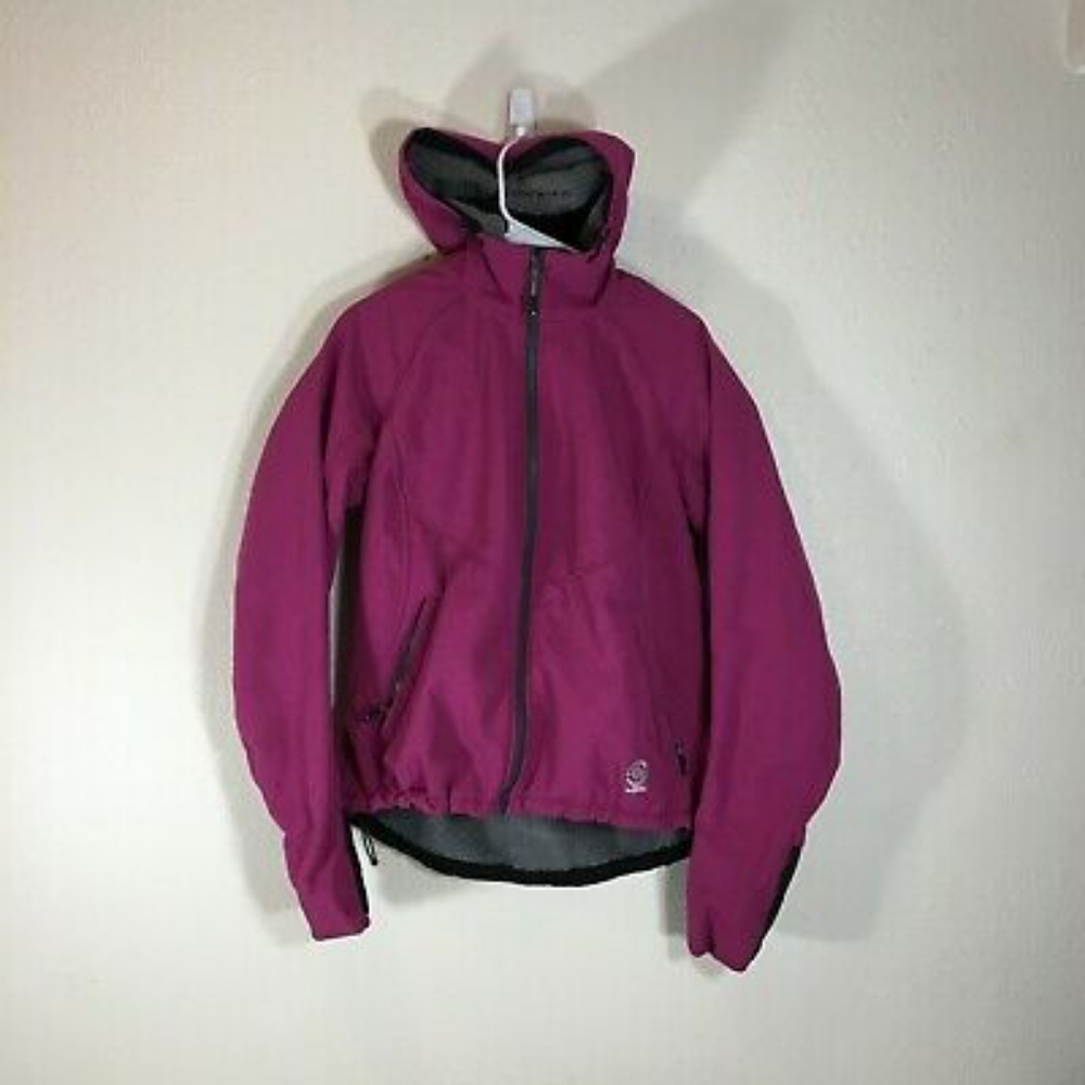 Loki Gear Jacket Womens Medium M Pink Full Zip Fleece Lined Mask Mitten Mountain
